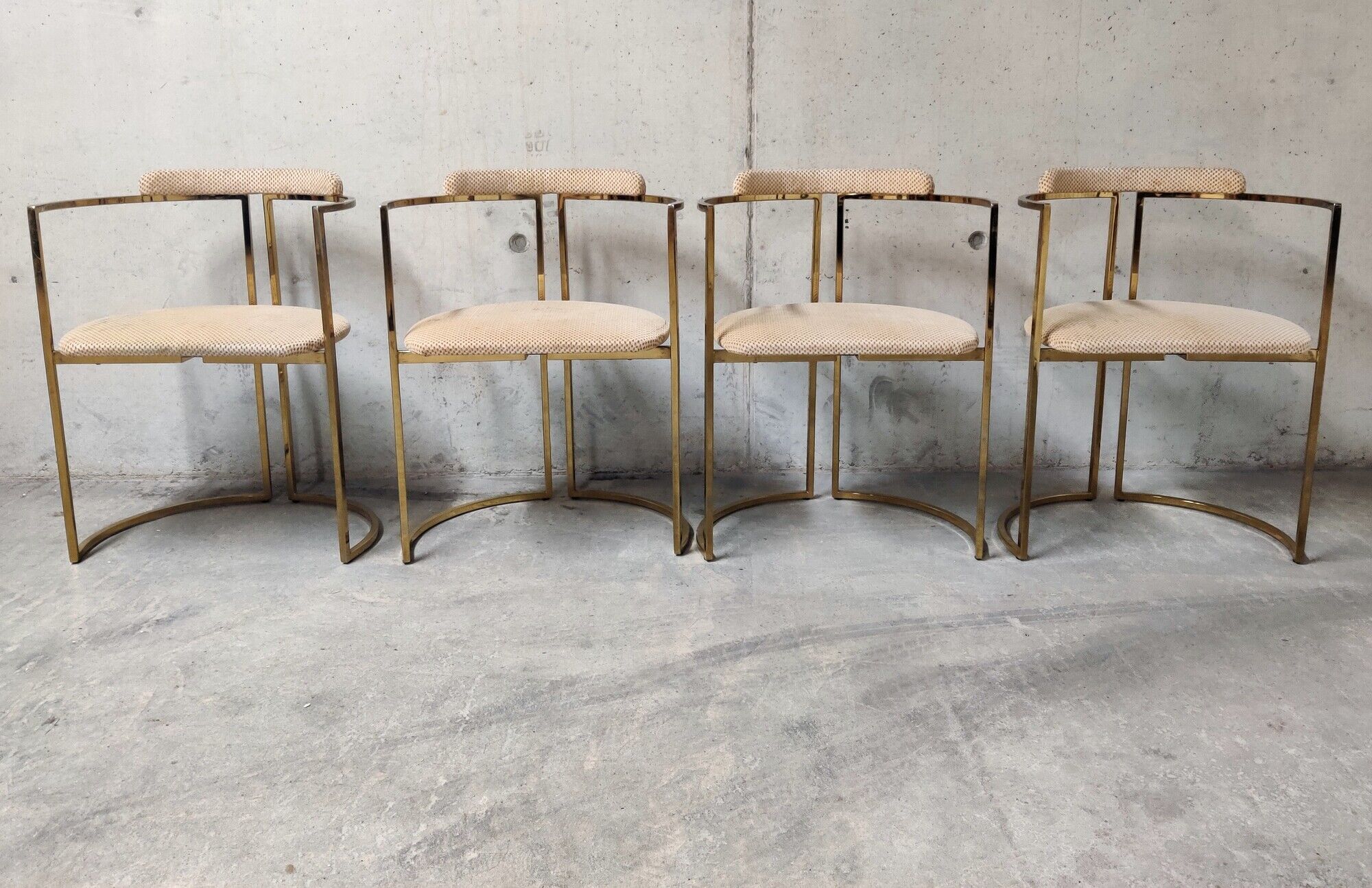 Vintage brass dining room set by Belgochrom, 1970s