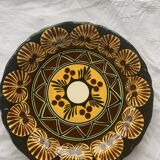 Large presentation and collection plate in glazed ceramic st jean de Bretagne signed