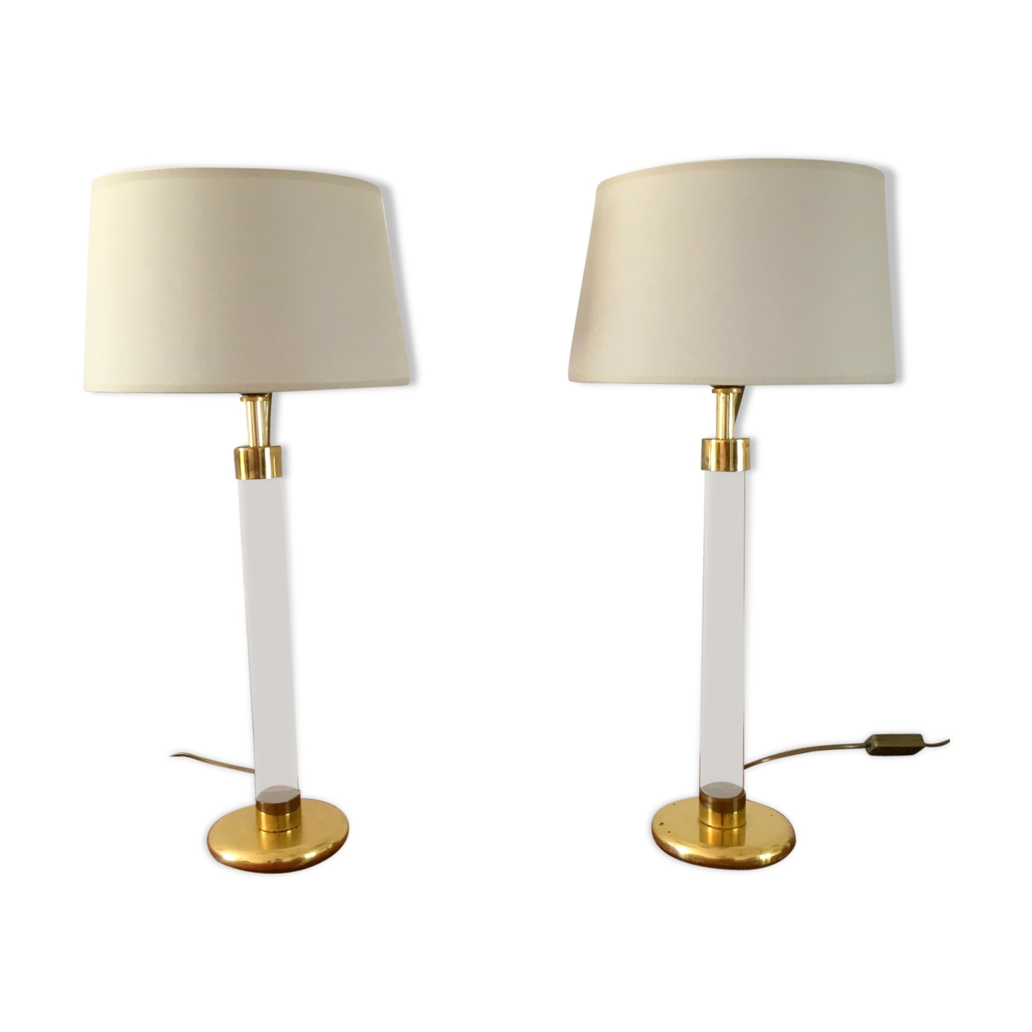 2 70s vintage Plexiglas lamps