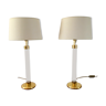 2 70s vintage Plexiglas lamps