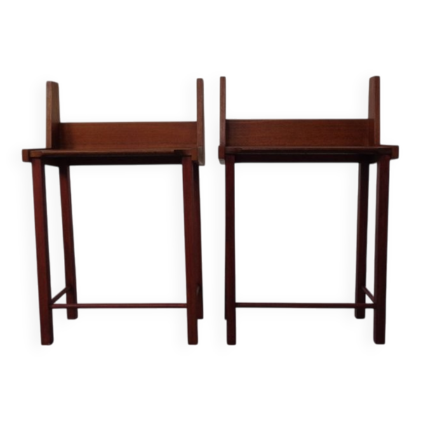 Danish Teak Nightstands, 1960s, Set of 2