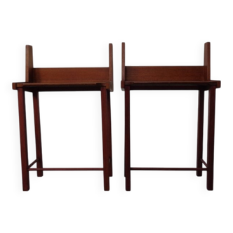 Danish Teak Nightstands, 1960s, Set of 2