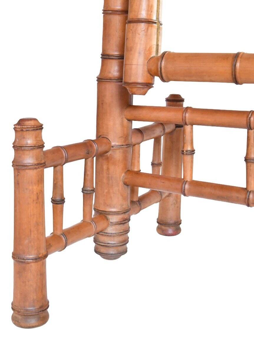 Bamboo-style psyché mirror in the Napoleon III style.