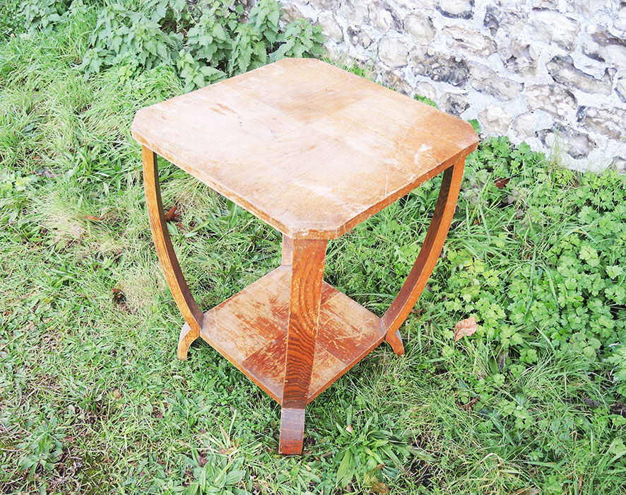 Old art deco style wooden pedestal table
