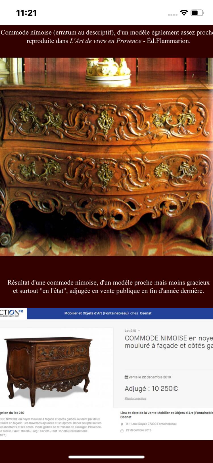 Nîmes style walnut chest of drawers