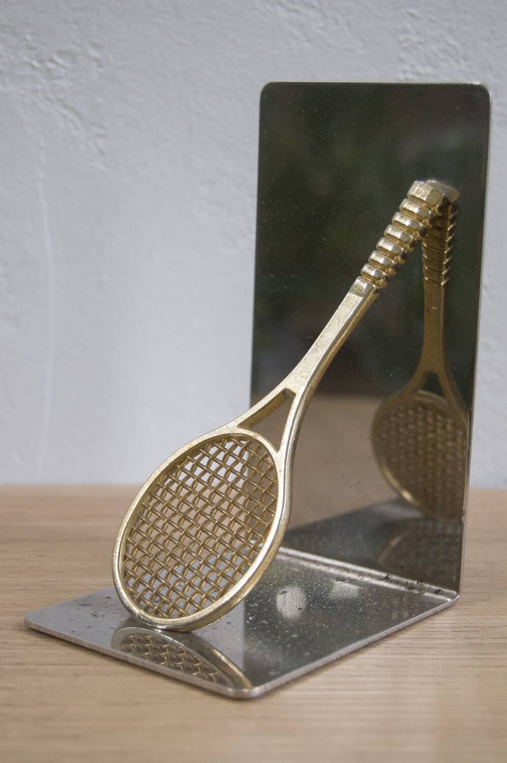 Paire de serre-livres vintage en forme de raquette de tennis – années 1980