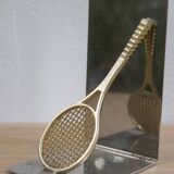 Paire de serre-livres vintage en forme de raquette de tennis – années 1980