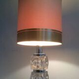 Pair of glass and chrome lamps. Circa 1970
