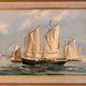 Old Oil Painting Marine Boat Signed Odile C Frigate