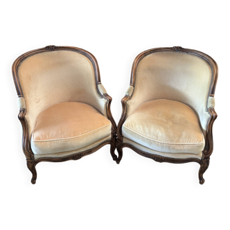 Pair of bergère armchairs
