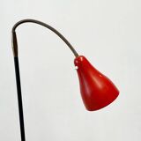 Belgian red lacquered floor lamp