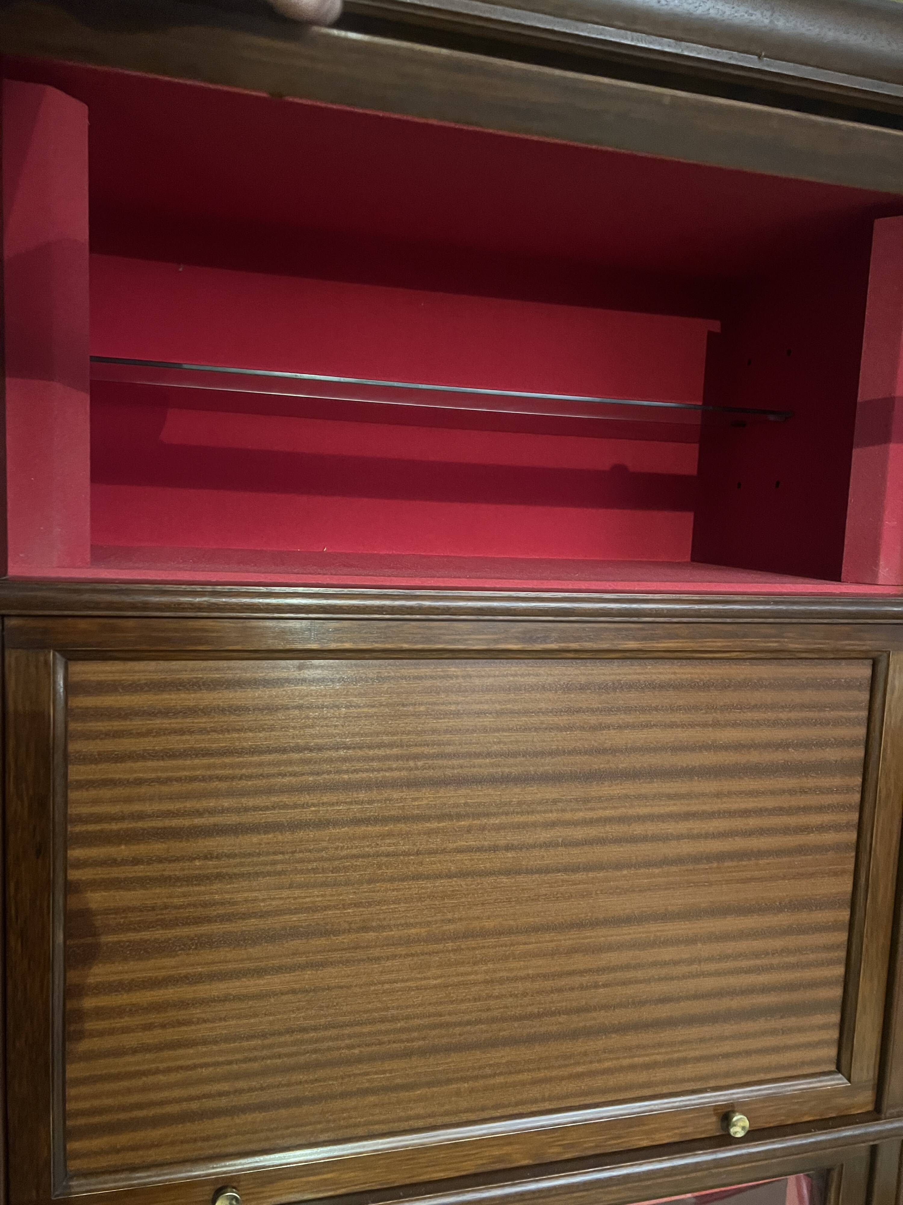 Modular display cabinet in mahogany