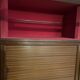 Modular display cabinet in mahogany