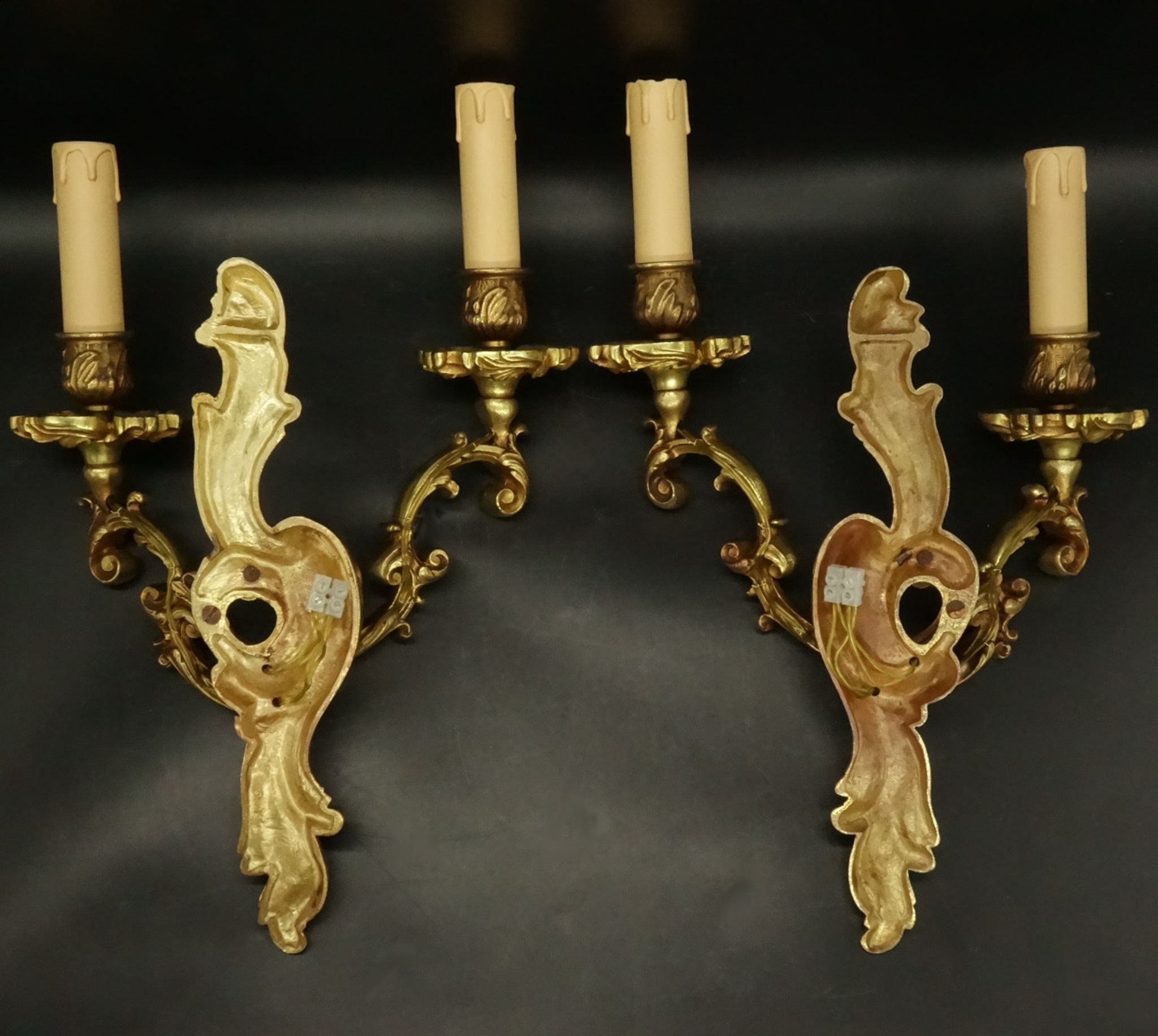 Pair of Louis XV style sconces by Lucien Gau Paris