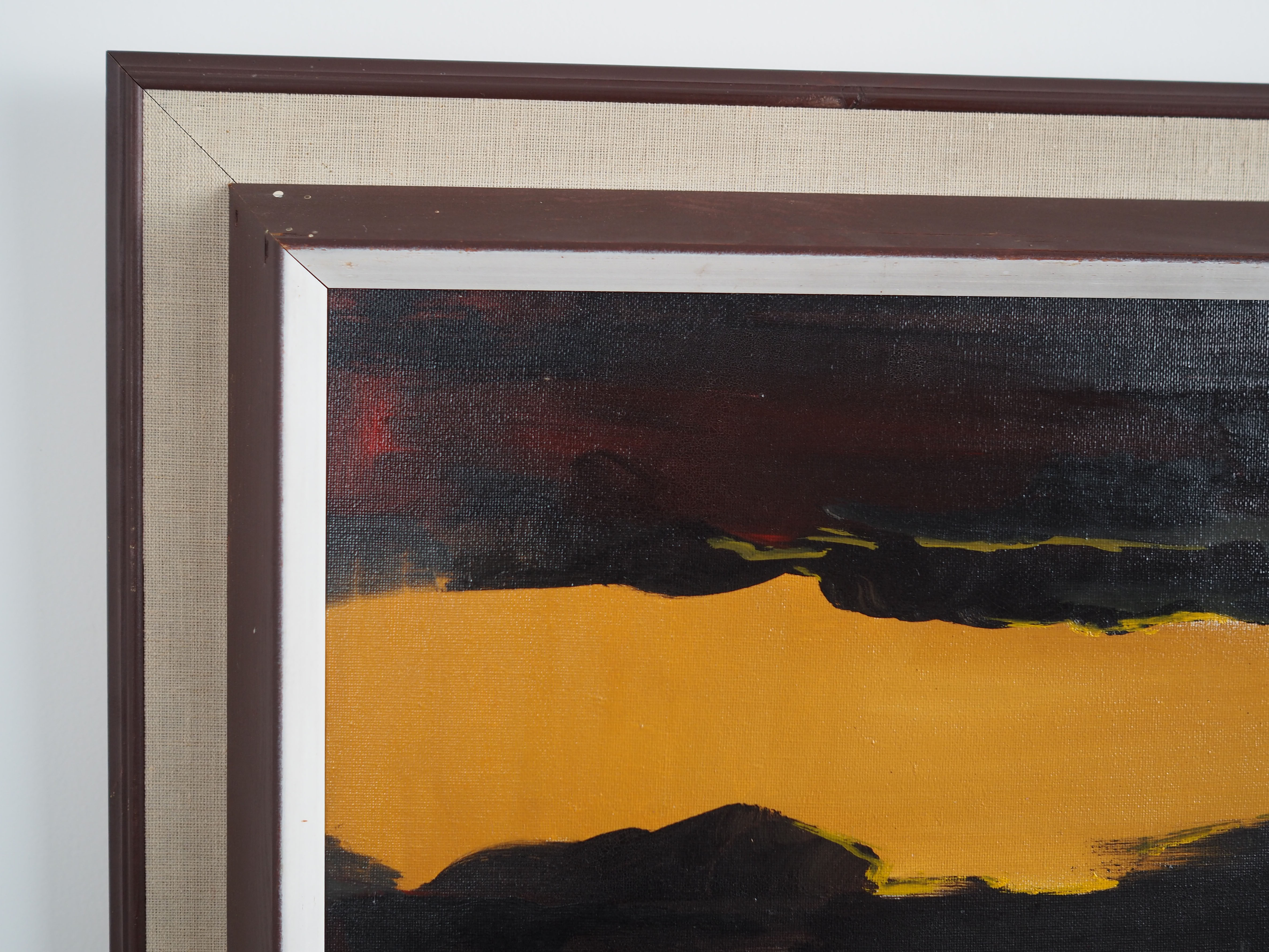 Painting „The Winter Aurora”, Scandinavian design, 1970s