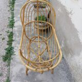 Vintage rattan cradle 1950