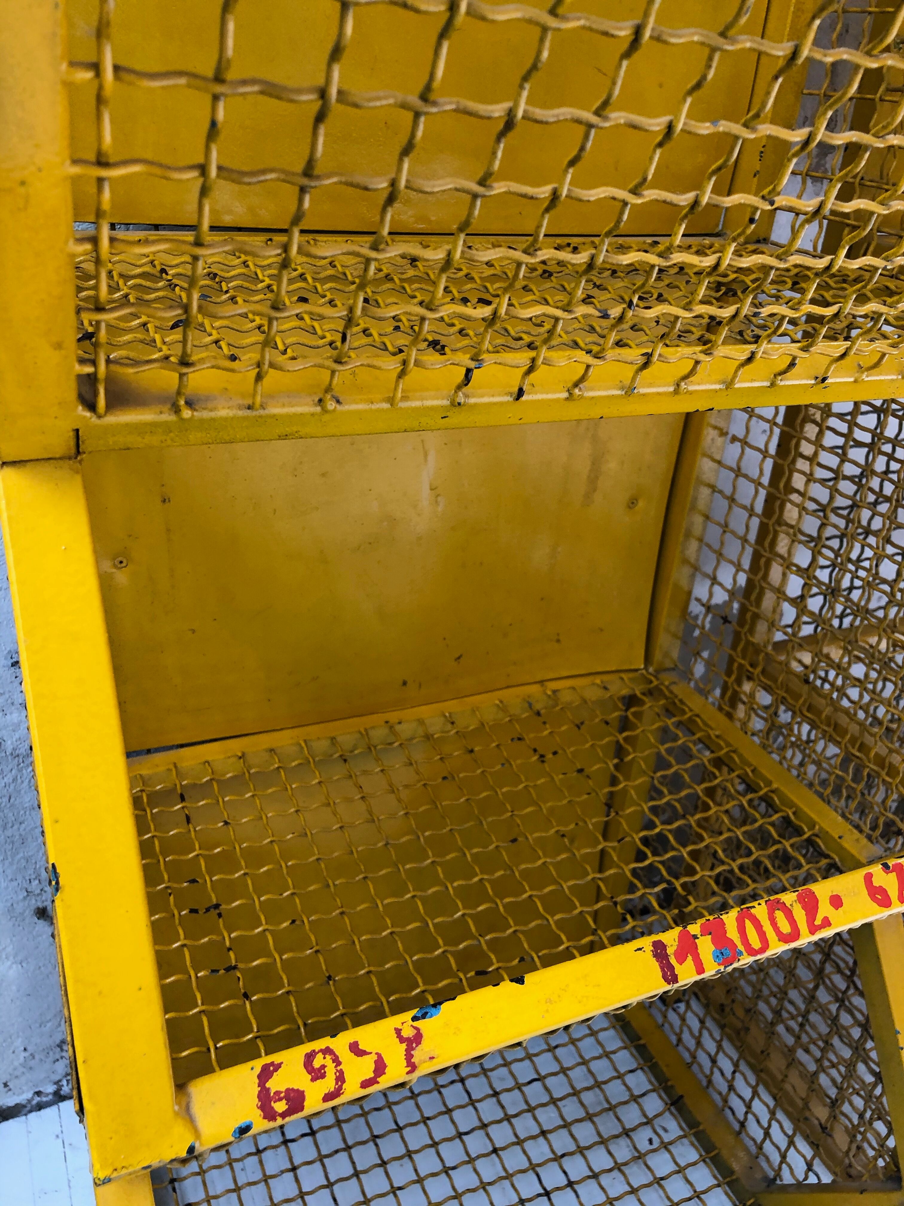 Industrial storage shelves yellow