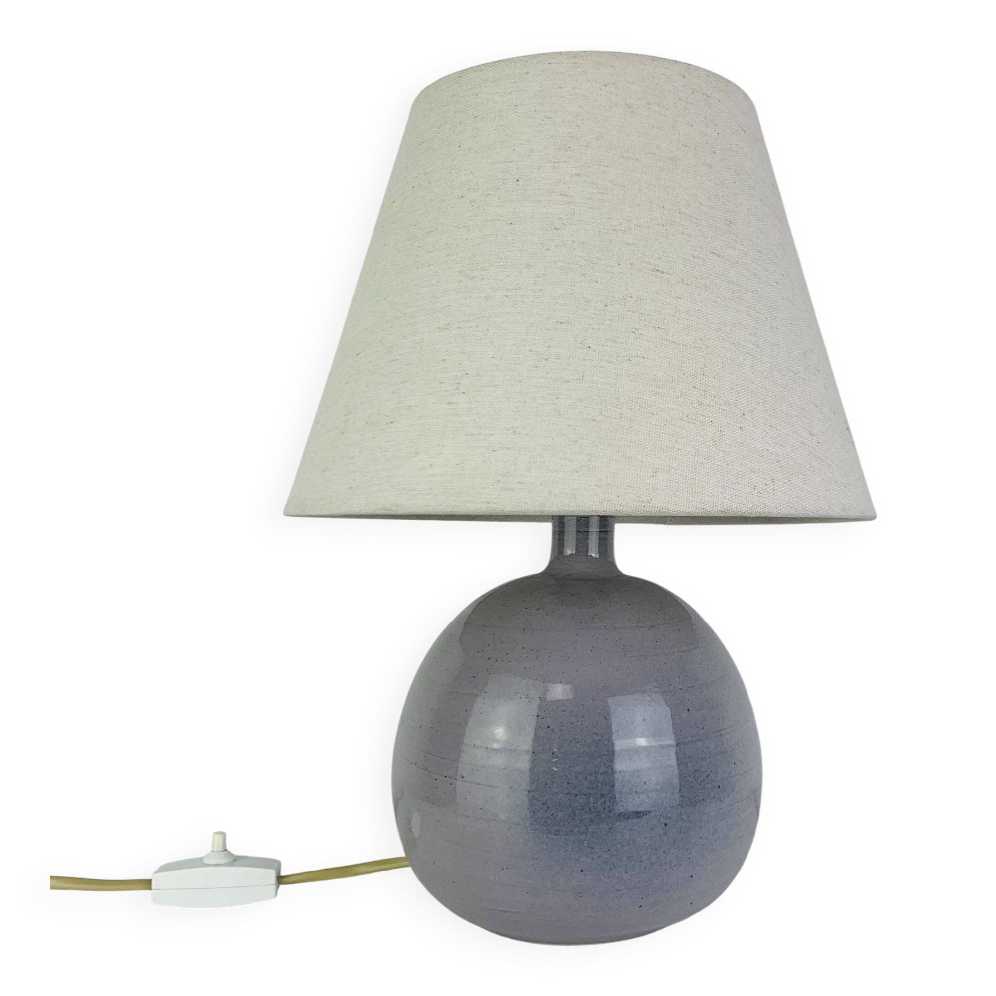 Ceramic ball lamp grey/blue, vintage 1960s