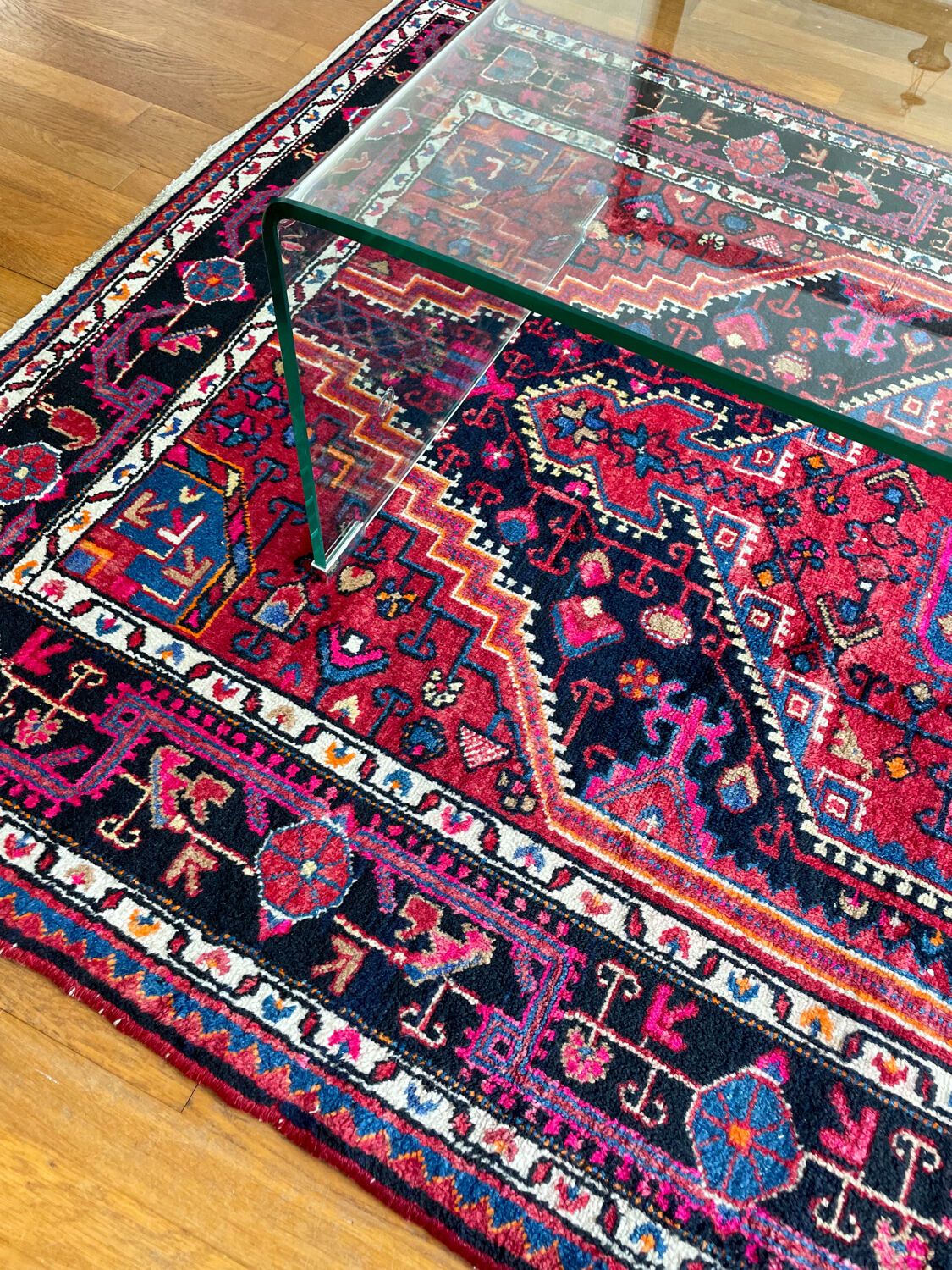 Burgundy Persian rugs pink and midnight blue