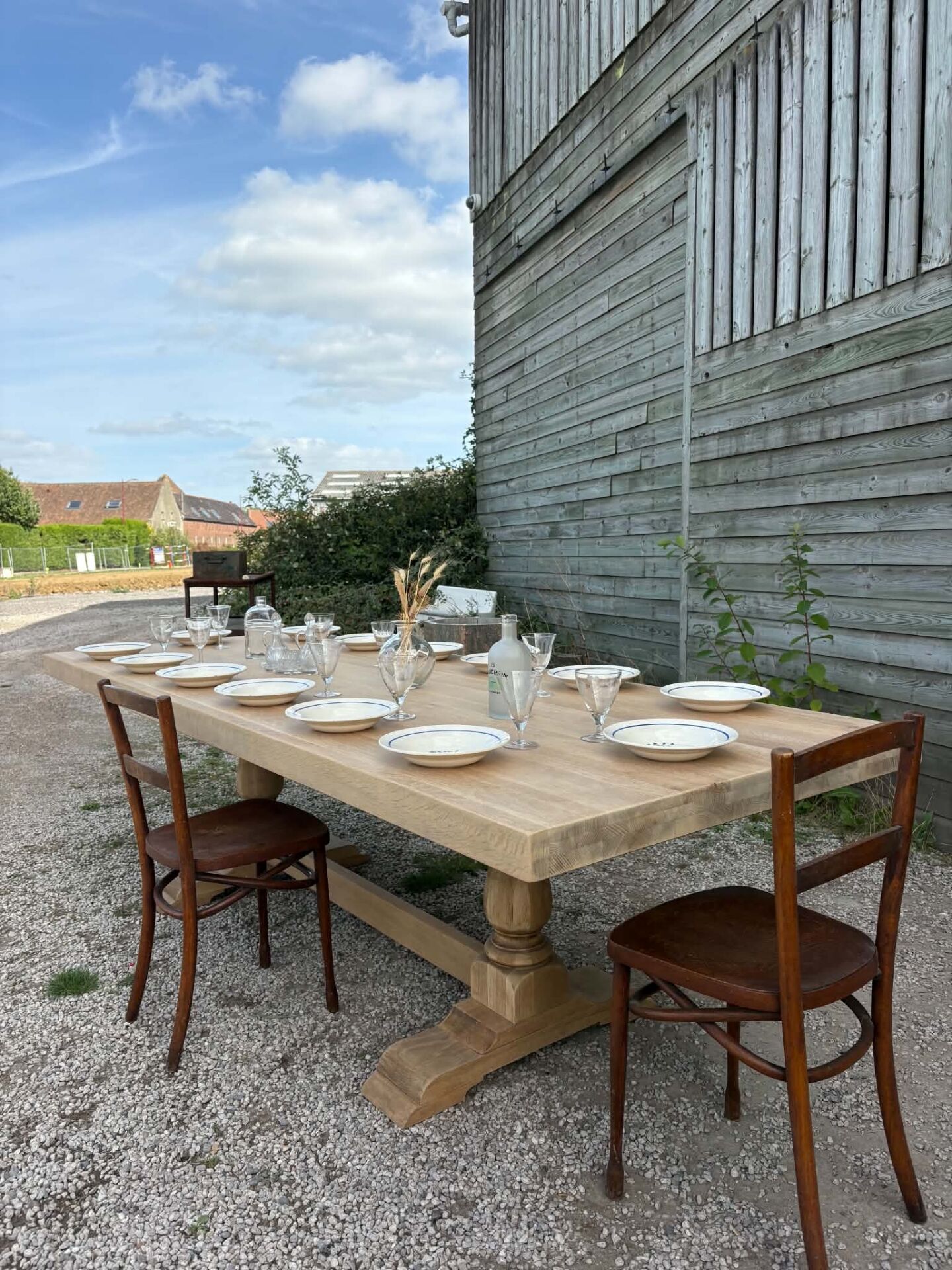 Grande table en bois brut ( 12 personnes )