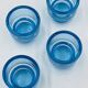 Set of 4 IKEA turquoise aquamarine glass candle holders.