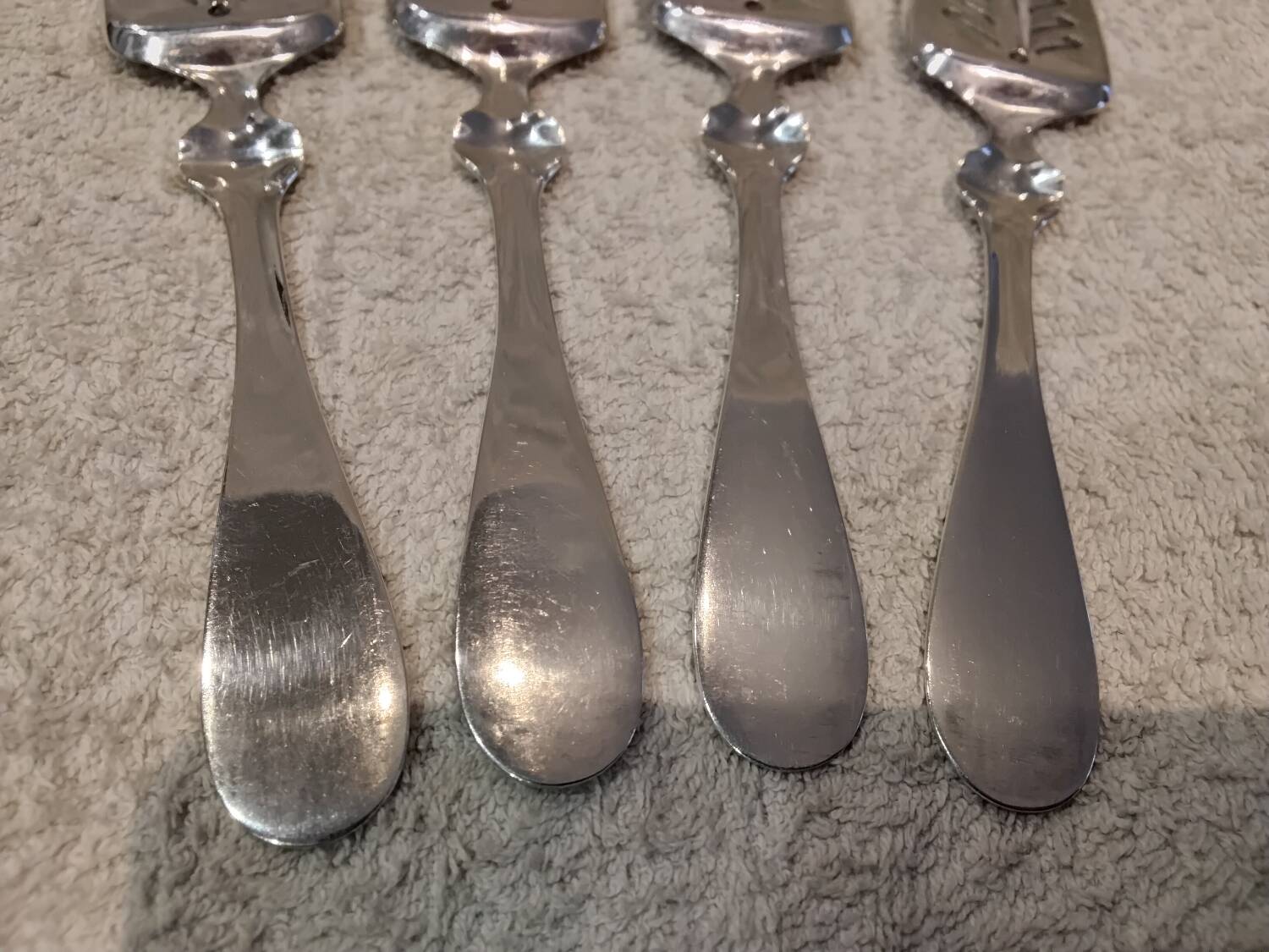 4 silver-plated absinthe spoons by Christofle, 17.5cm
