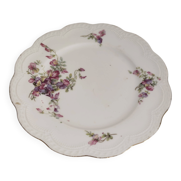 Assiette plate en Porcelaine de Limoges – Havland – Décor Floral