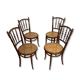 4 anciennes chaises de bistrot début 19 eme Josef Hoffmann bois cannage