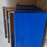Blue and white mustache chest of drawers