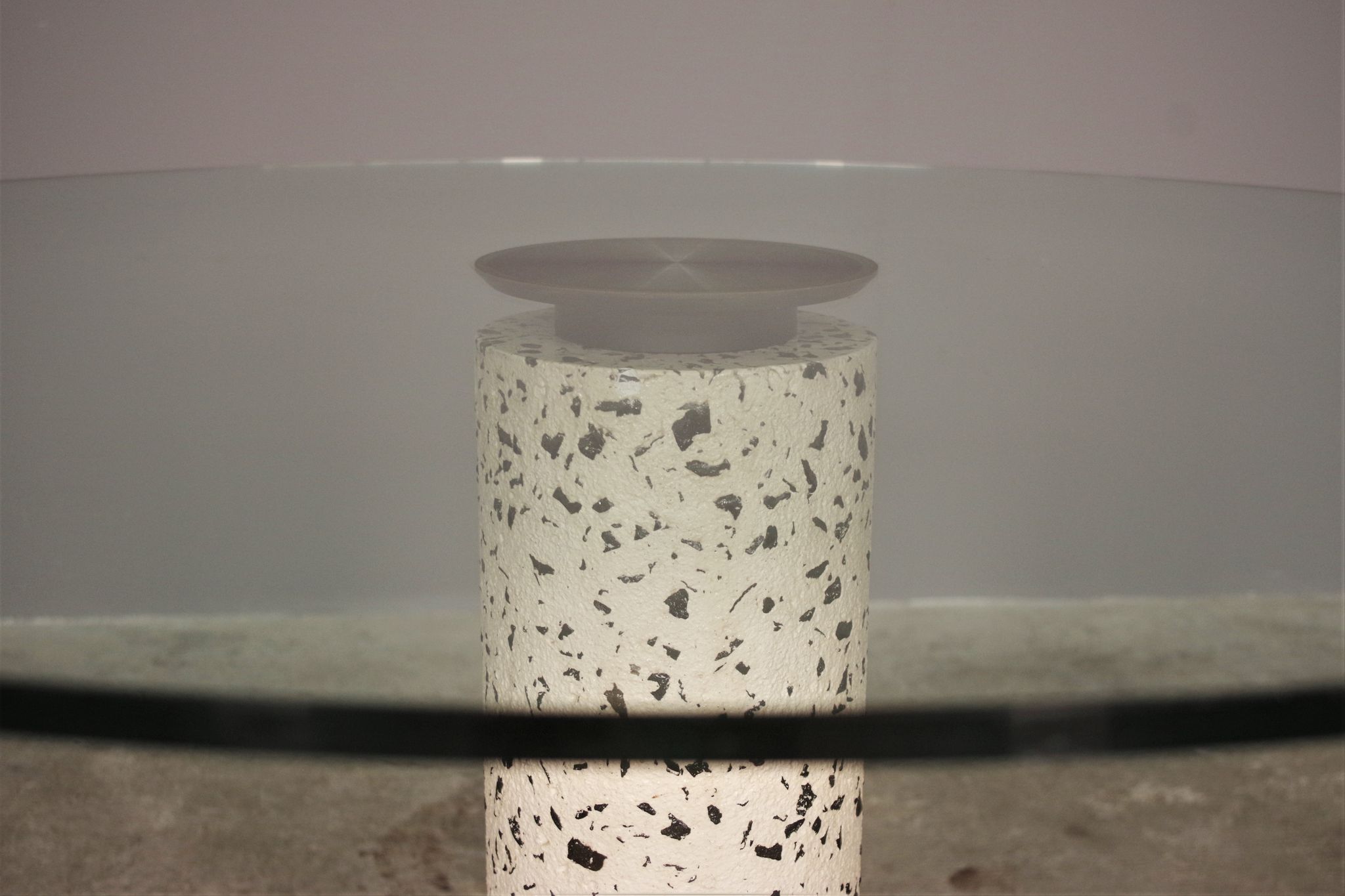 Round table with glass surface