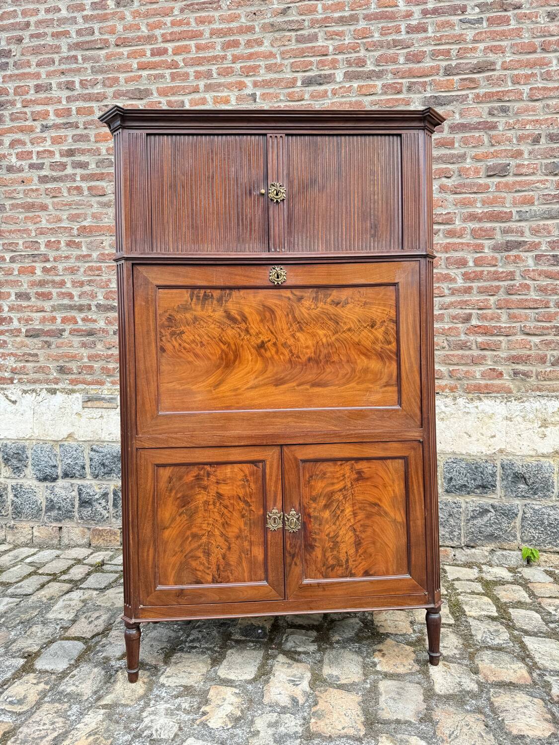 Mahogany Guillotine Secretary Louis XVI XVIII Eme Century