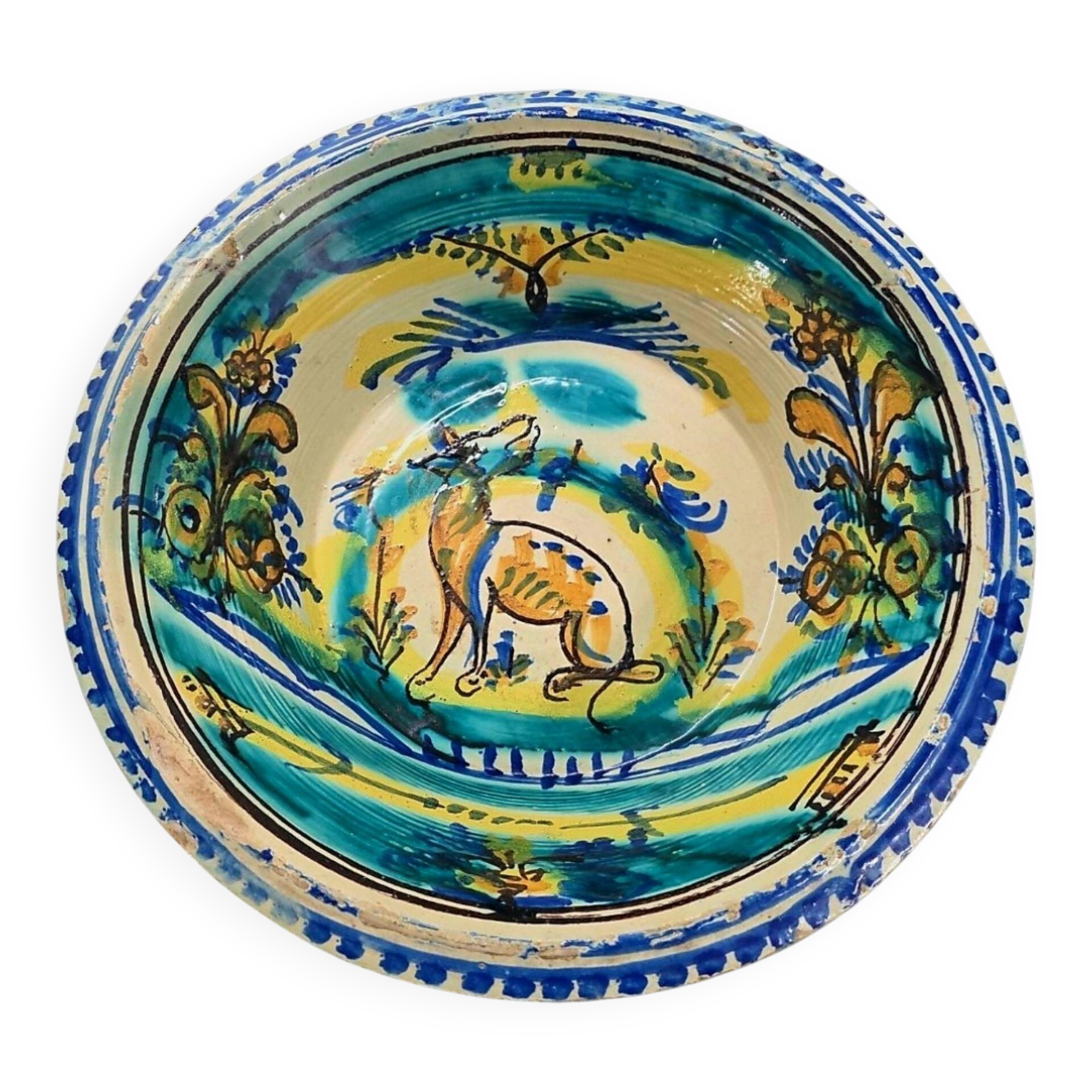 Lebrillo ancien de Triana – Faïence émaillée – XIXe siècle