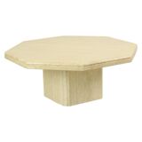 Vintage Octagonal Travertine Coffee Table 70s Design Italian