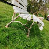 Banc de jardin avec pieds en fonte ancien