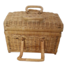 Vintage rattan and wicker picnic case - LPR22065