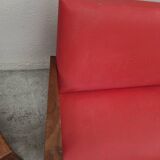 Vintage 1950s children's sofa and two armchairs with compass feet