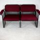 Black honeycomb steel sofa, burgundy fabrics, Italy, circa 1970