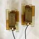 Pair of pressed glass sconces by Svend Aage Holm Sorensen (Denmark 1960)