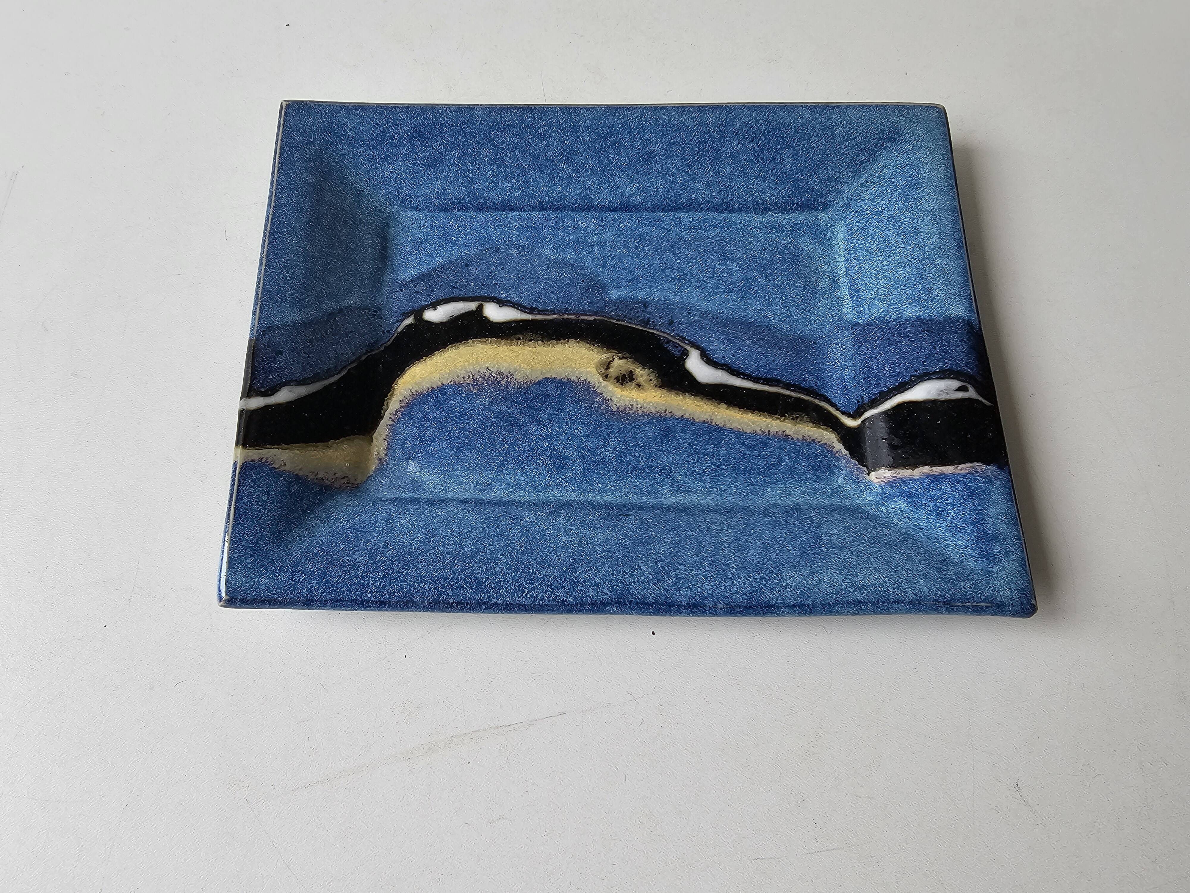 Glazed ceramic pocket emptier signed Rouhier