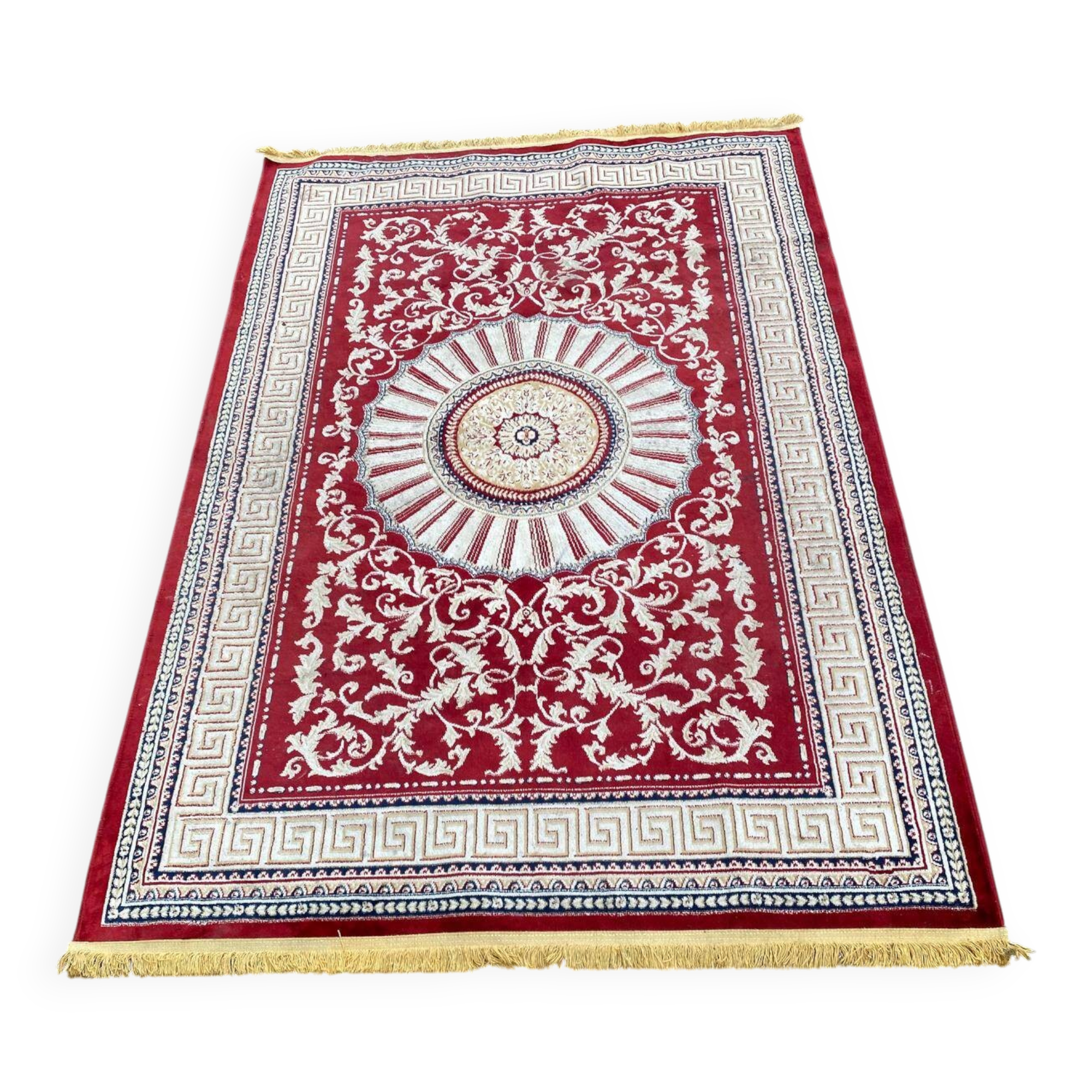Persian rug burgundy cashmere wool 155x230cm