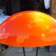 Vintage lamp in orange and white opaline