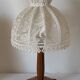 Vintage lace marquetry bedside lamp