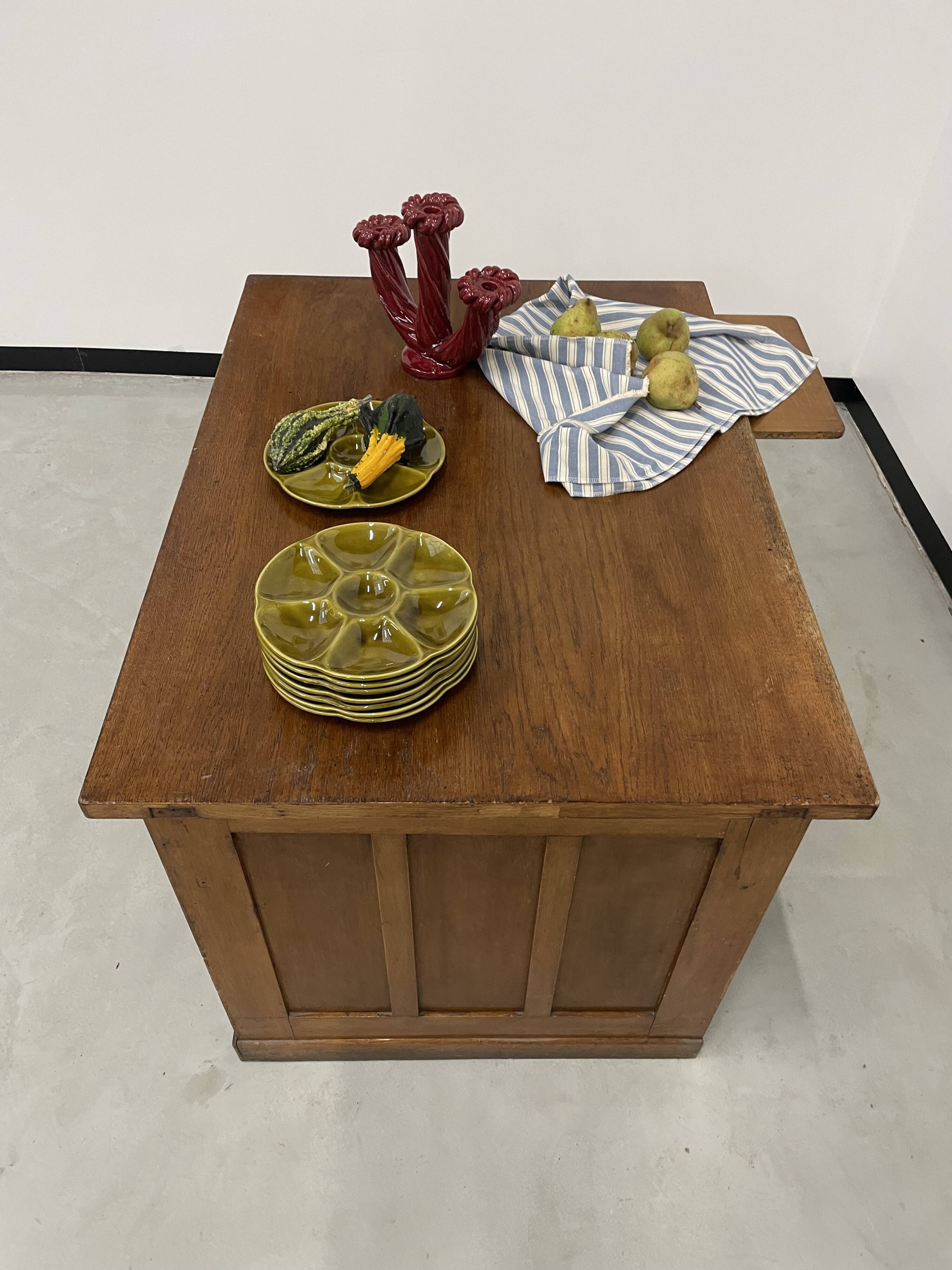 Oak and veneer counter or desk