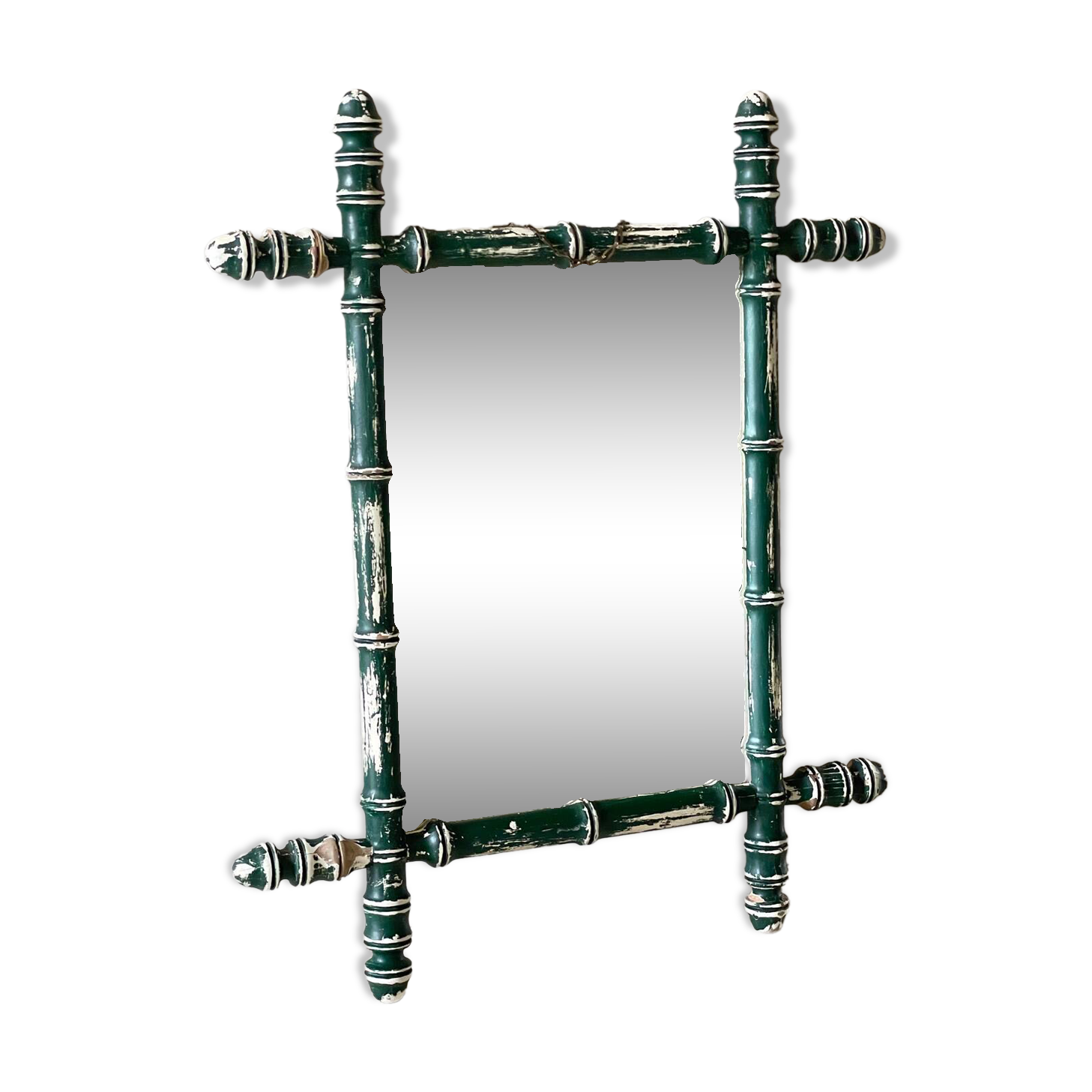 Antique mirror called Vintage patinated bamboo