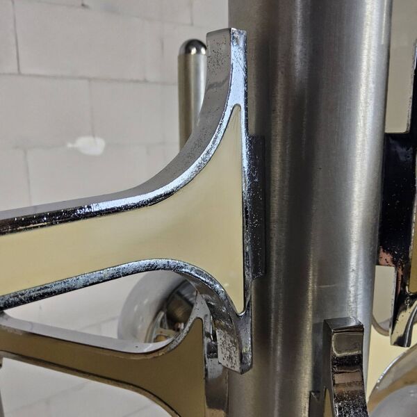 Lampe suspendue vintage Space Age en chrome design italien de Gaetano Sciolari