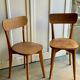 Paire de chaises en bois brut