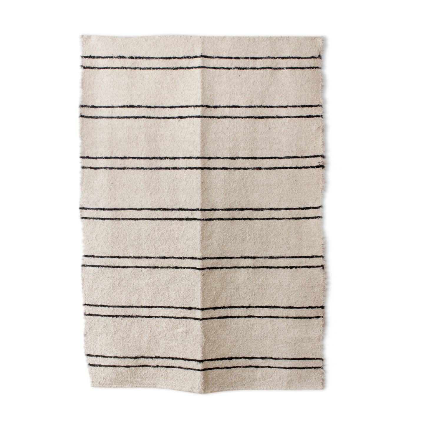 White carpet & black lines - Berber inspiration - 140 x 200 cm