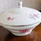 White porcelain soup tureen by Haviland with Dahlia patterns.