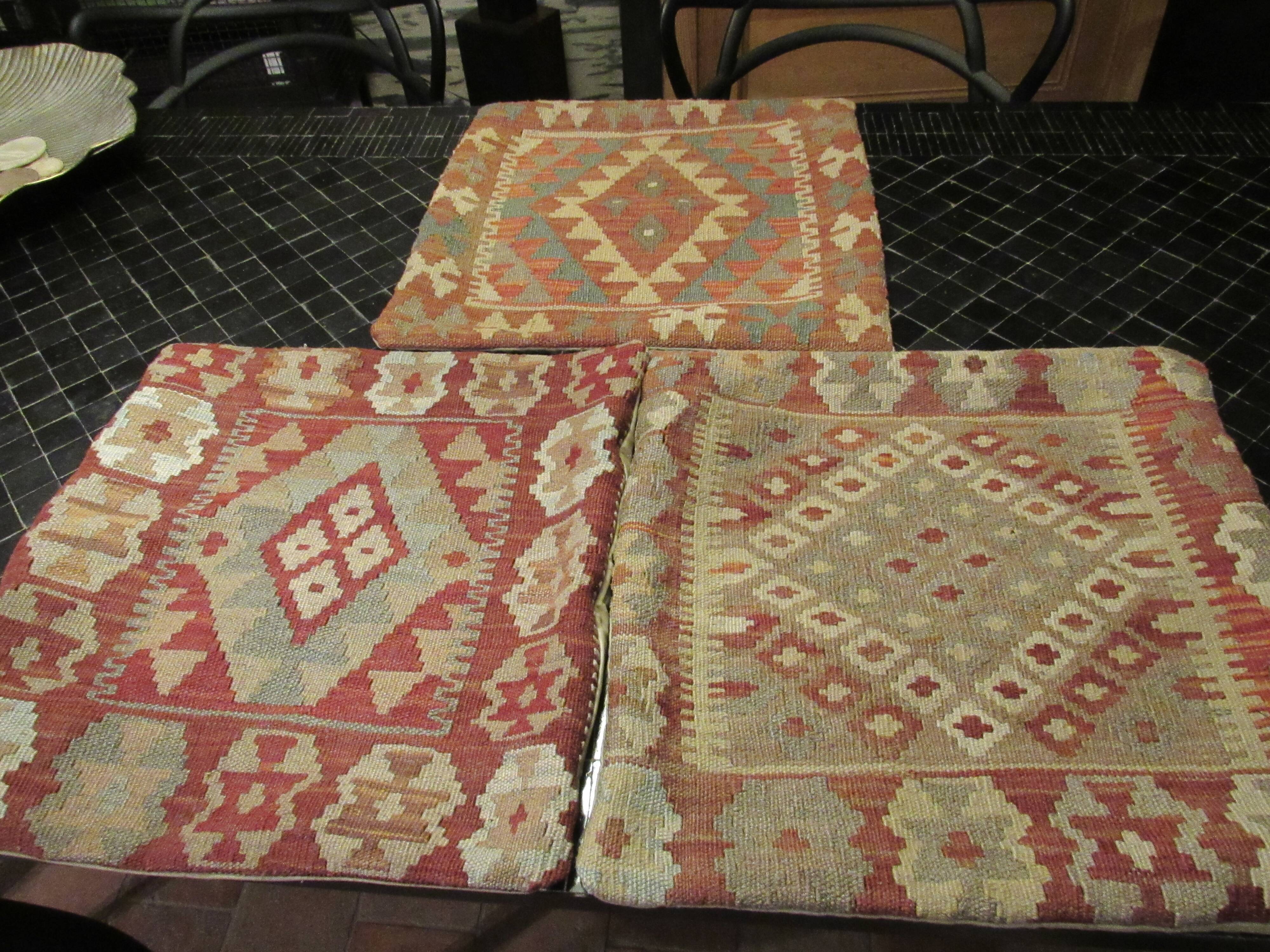 Set of three Kilim cushion covers