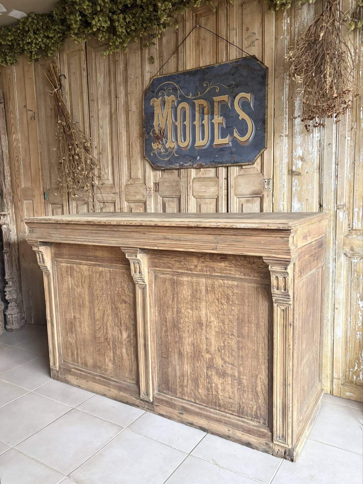 Magnificent Antique Oak Trade Counter with Numerous Drawers